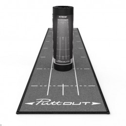 Puttout Medium Golf Putting Mat (grijs) PUT/MAT/GRY Puttout Golf oefenmateriaal