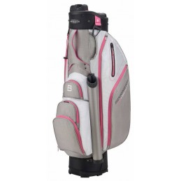 Bennington Quiet Organizer 9 golf cartbag (grijs-wit-roze) BQO9-GWP Bennington Golf Golftassen
