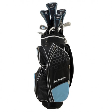 bossen eetpatroon Horizontaal Ben Sayers M8 Graphite dames golfset linkshandig incl. blauwe cart bag