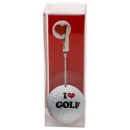 Golfbal met opdruk en marker - I Love Golf (1 stuks) ZHLG Sportiques Golfcadeaus
