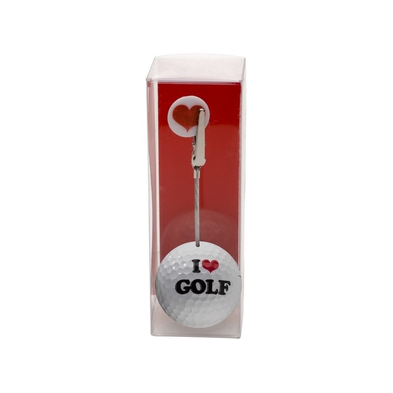 Golfbal met opdruk en marker - I Love Golf (1 stuks) ZHLG Sportiques Golfcadeaus