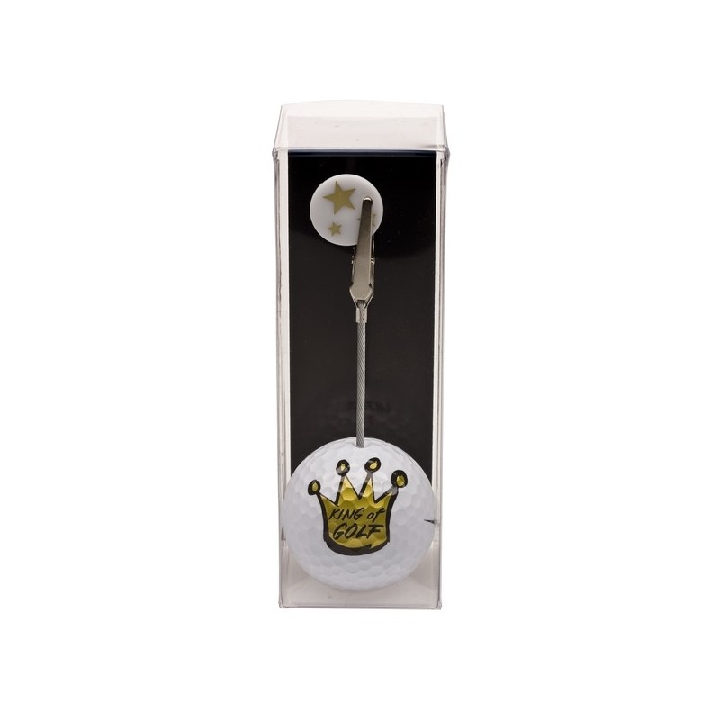 Golfbal met opdruk en marker - King of Golf (1 stuks) ZHKG Sportiques Golfcadeaus Golfbal met opdruk en marker - King of Golf (1 stuks) ZHKG Sportiques Golfcadeaus
