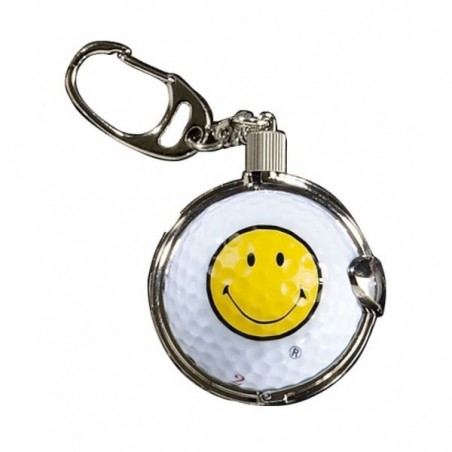 Sleutelhanger met golfbal - Smiley (1 stuks) KEYSM Sportiques Golfcadeaus