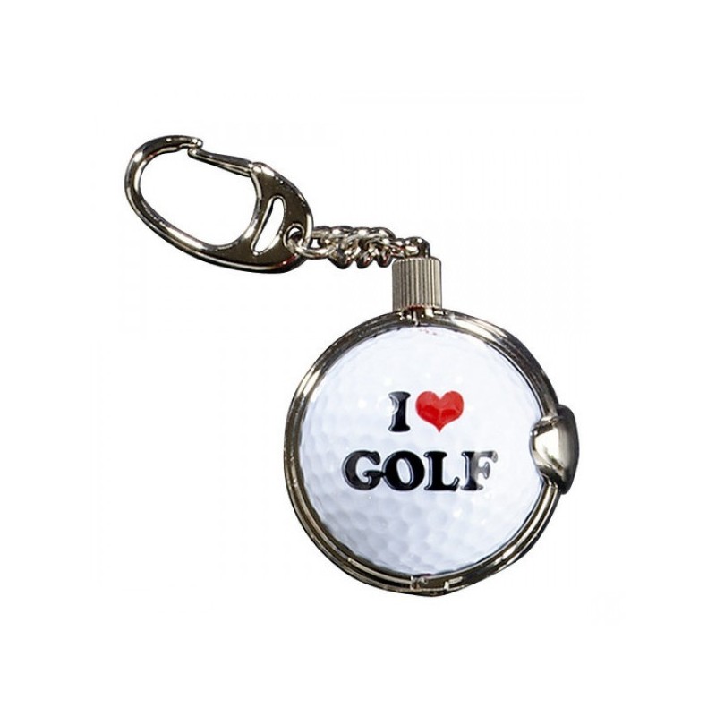 Sleutelhanger met golfbal - I Love Golf (1 stuks) KEYLG Sportiques Golfcadeaus