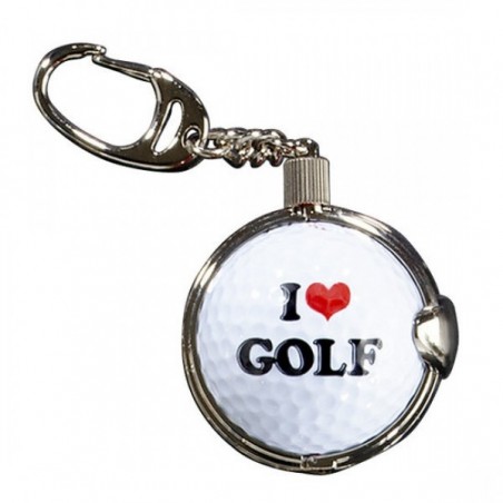 Sleutelhanger met golfbal - I Love Golf (1 stuks) KEYLG Sportiques Golfcadeaus