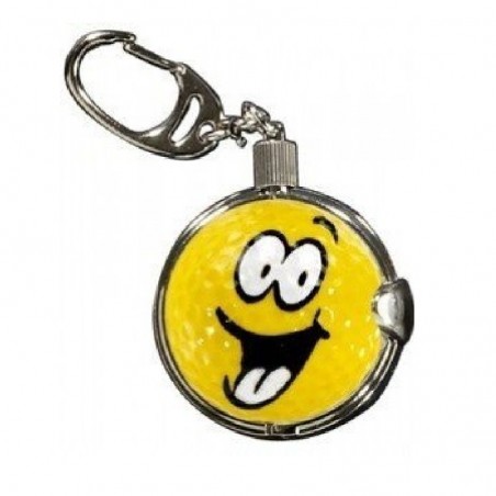 Sleutelhanger met golfbal - Smiley XL (1 stuks) KEYBS Sportiques Golfcadeaus