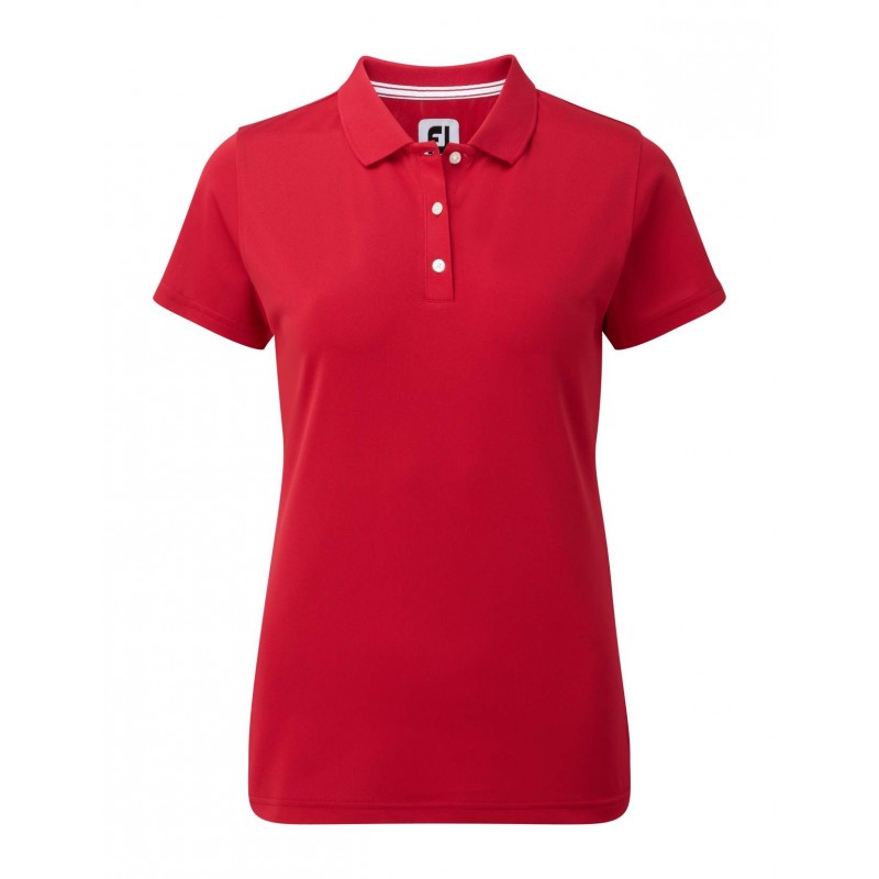 FootJoy Stretch Pique Solid dames golf poloshirt (rood) 94324 Footjoy Golfkleding