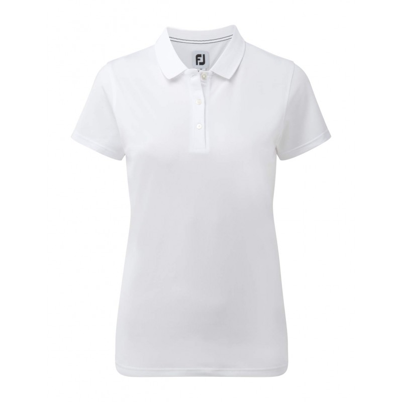 Definitie Interpretatie Demonstreer FootJoy Stretch Pique Solid dames golf poloshirt wit kopen? Golf123