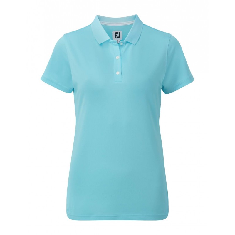 FootJoy Stretch Pique Solid dames golf poloshirt (aqua) 94325 Footjoy Golfkleding