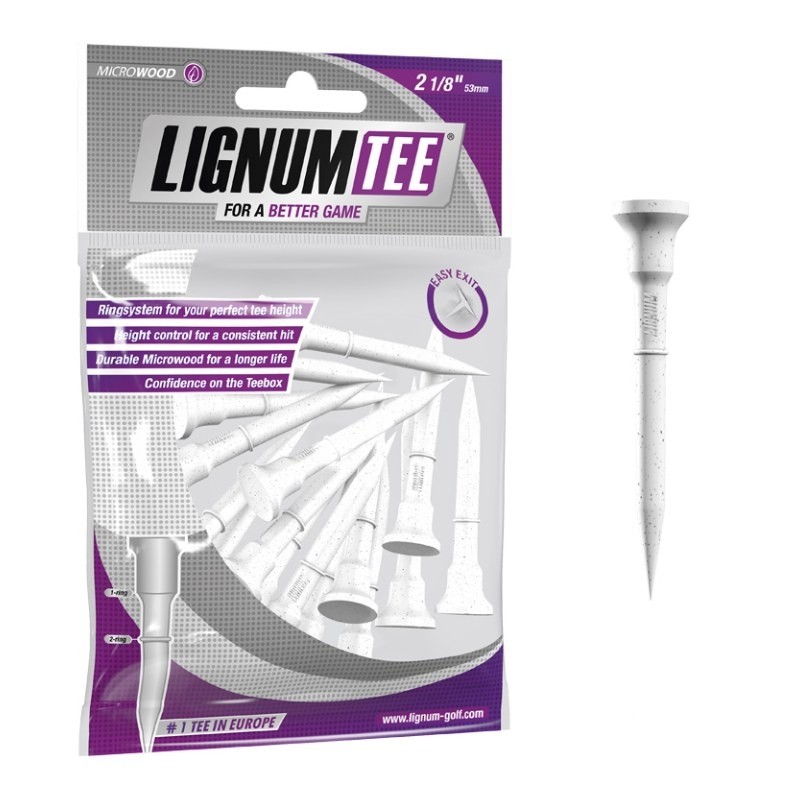 Lignum Tees 53 mm 12 stuks (wit) LI6200007 Lignum Golf Golf tees