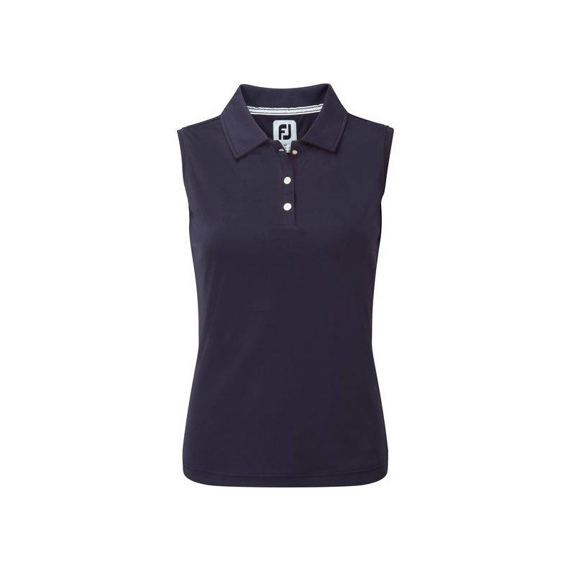 Footjoy Interlock Sleeveless dames golf polo (marineblauw) 94332 Footjoy Golfkleding