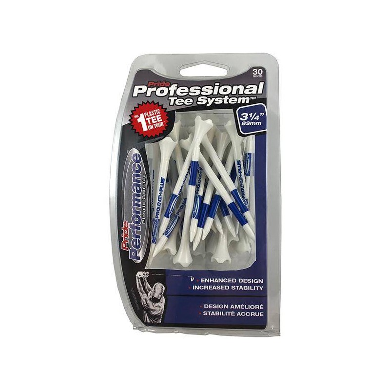Pride Professional Tee System Performance plastic tees 30 stuks (83mm) 190034 Pride GolfTee Golfaccessoires Pride Professional Tee System Performance plastic tees 30 stuks (83mm) 190034 Pride GolfTee Golfaccessoires