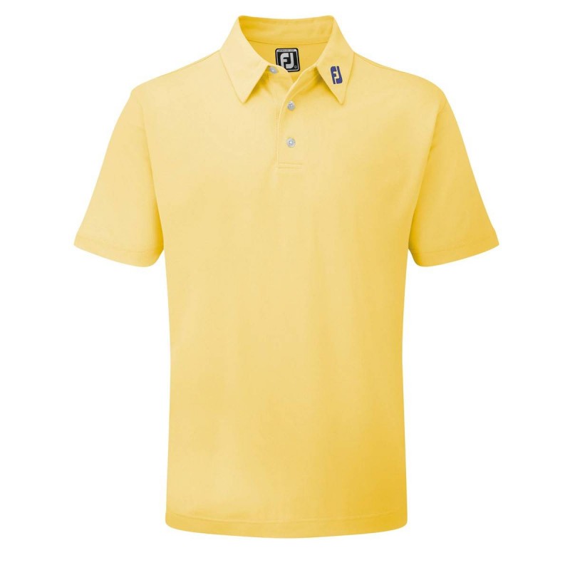 test gouden Vaardigheid FootJoy Stretch Pique heren golfpolo-golf polo shirt geel kopen? Golf123